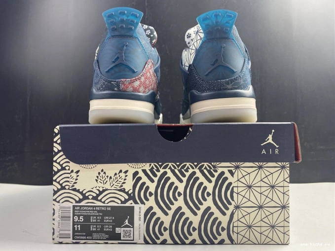Chep Onekick Sashiko Jordan Retro 4 Air CW0898-400 SE 0805